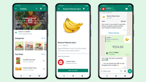 Meta and Jio Launch Grocery shopping through Whatsapp in India